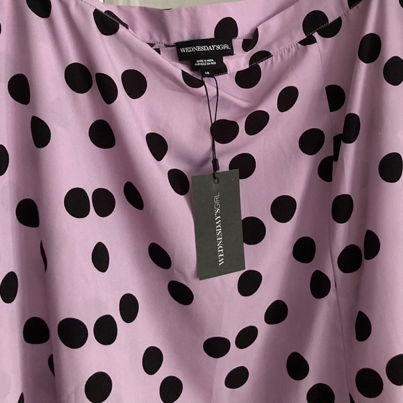 Wednesday's Girl Skirt Size 18 Lavender with Black Polka-dots - Picture 2 of 4
